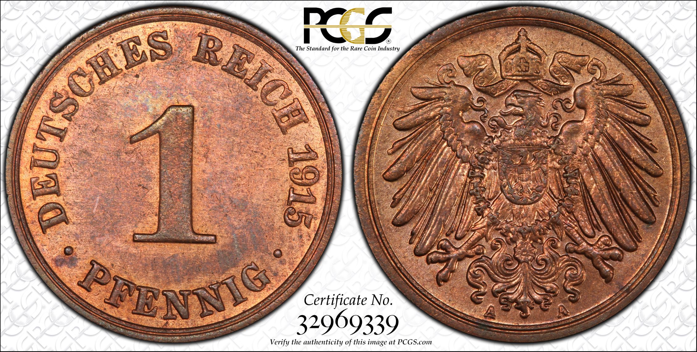 GERMANY 1 PFENNIG, LARGE EAGLE (1890-1916)
