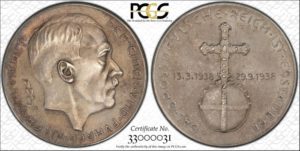 1938 Medal, C-114, Silver, PCGS MS62.  36 mm.