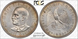 1933 Medal, C-30, Silver, PCGS Unc. details, cleaning.  36 mm.
